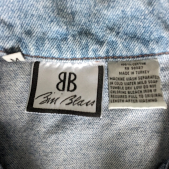 Vintage Bill Blass Denim Waistcoat Vest Sleeveless Biker Trucker Jacket Size M - Picture 9 of 9